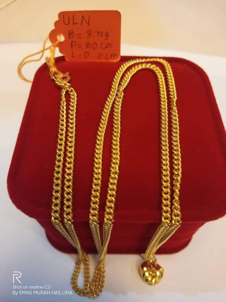 Rantai Leher Emas 916 Bajet Women S Fashion Jewellery On Carousell