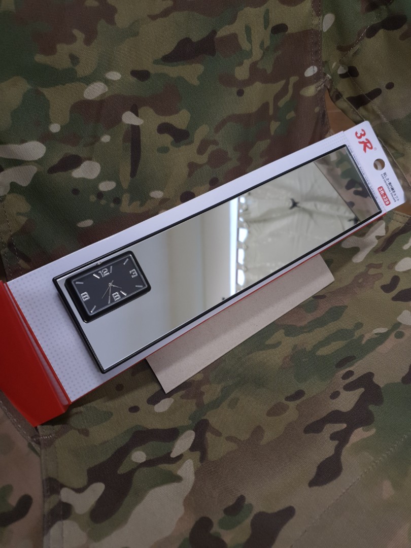 Rear view mirror with clock, Car Accessories, Accessories on Carousell