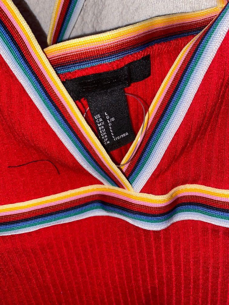Red rainbow trendy forever 21 sleeveless top (Category: Sleeveless) located in Quezon. Submitted by abubot (Listing ID 1020318569, Image 2). Description: Shipping: grab/angkas/lalamove Payment: bank deposit/gcash.