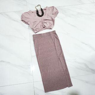 SLIT KNIT SKIRT