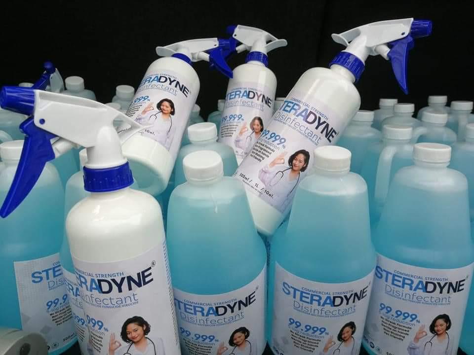 Steradyne Disinfectant (Category: Detergents) located in Pasig City. Submitted by kanello (Listing ID 1020406786, Image 1). Description: Steradyne is an effective Bactericide and renders surfaces Bacteriostat (no-growth) for an extended period even after the solution have dried. 👍super safe 👍non-corrosive 👍no bleach 👍no alcohol 👍no chlorine 👍pure QAC 👍received US certification ✔️odorless ✔️gentle on skin ✔️non-staining ✔️non-toxic PRICES: 