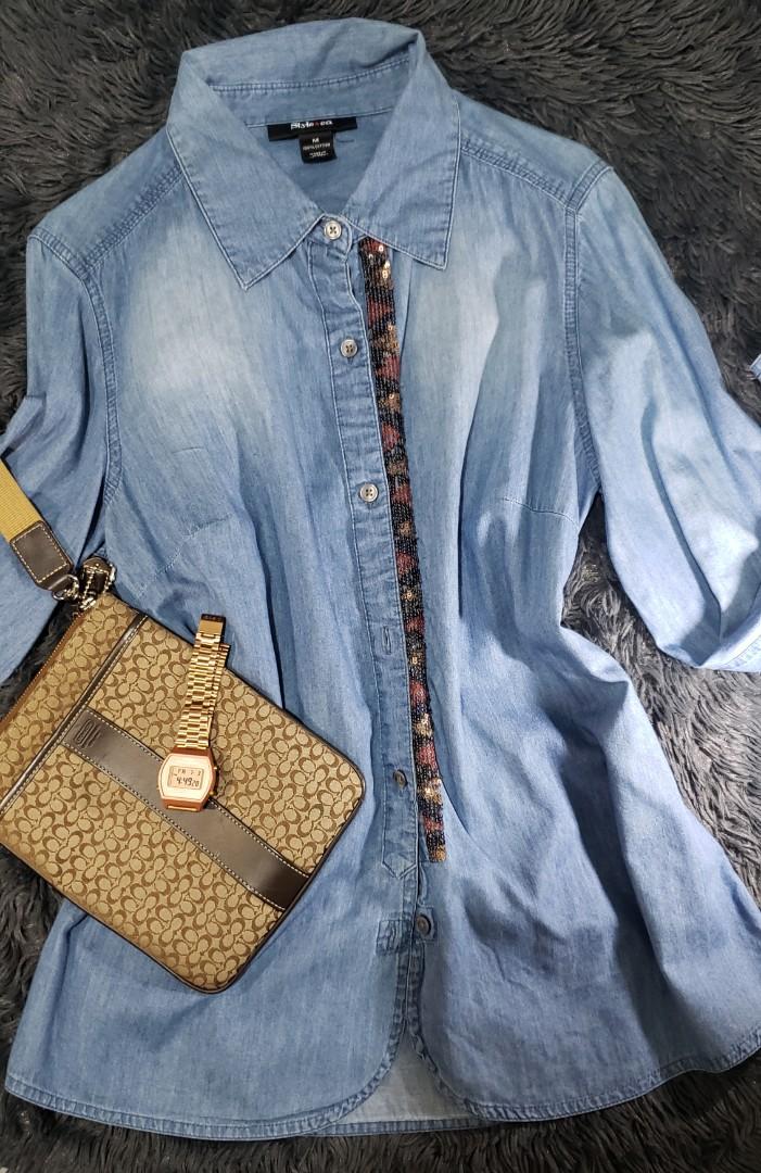 Style \u0026 Co Denim Top, Women's Fashion 