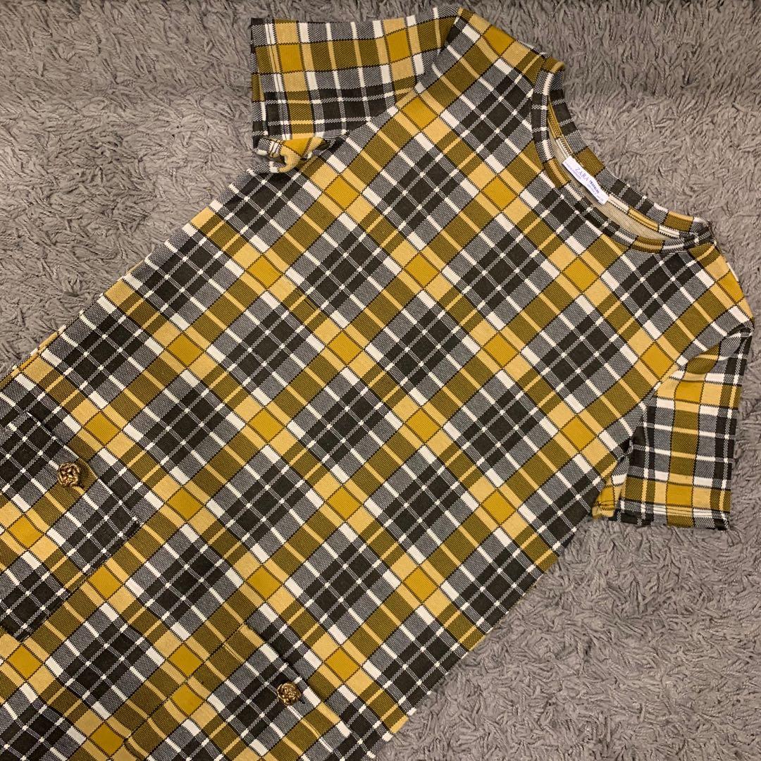 zara yellow plaid dress