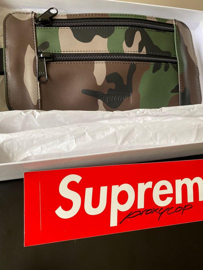 Supreme Leather Waist / Shoulder Pouch Woodland Camo