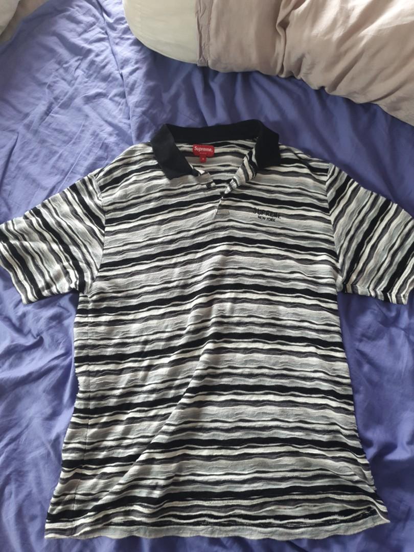 supreme textured stripe polo