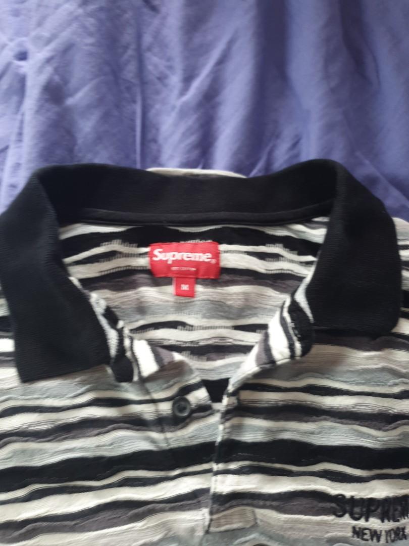 supreme textured stripe polo