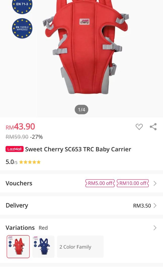 Sweet Cherry Trc Baby Carrier Babies Kids Strollers Bags Carriers On Carousell