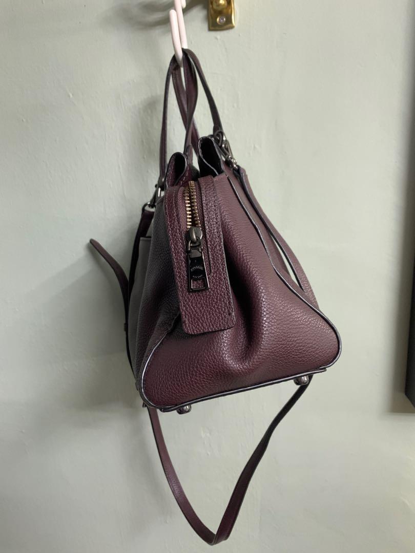 V Lightly used Free courier COACH Pebble Leather Fulton Satchel in Oxblood
