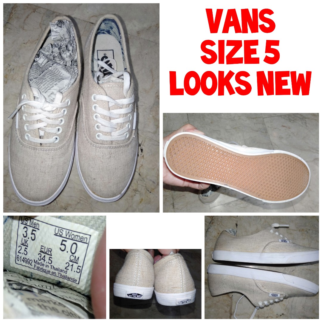vans size 7 womens in cm