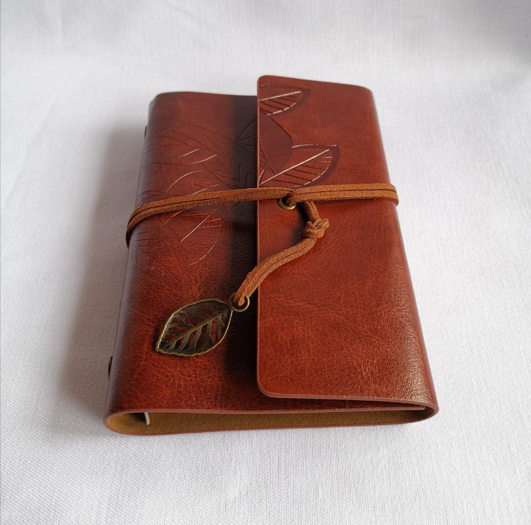 Vintage Leaf String Binder Notebook, Hobbies & Toys, Stationary & Craft