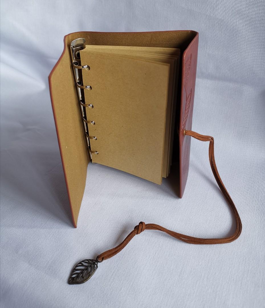 Vintage Leaf String Binder Notebook, Hobbies & Toys, Stationary & Craft