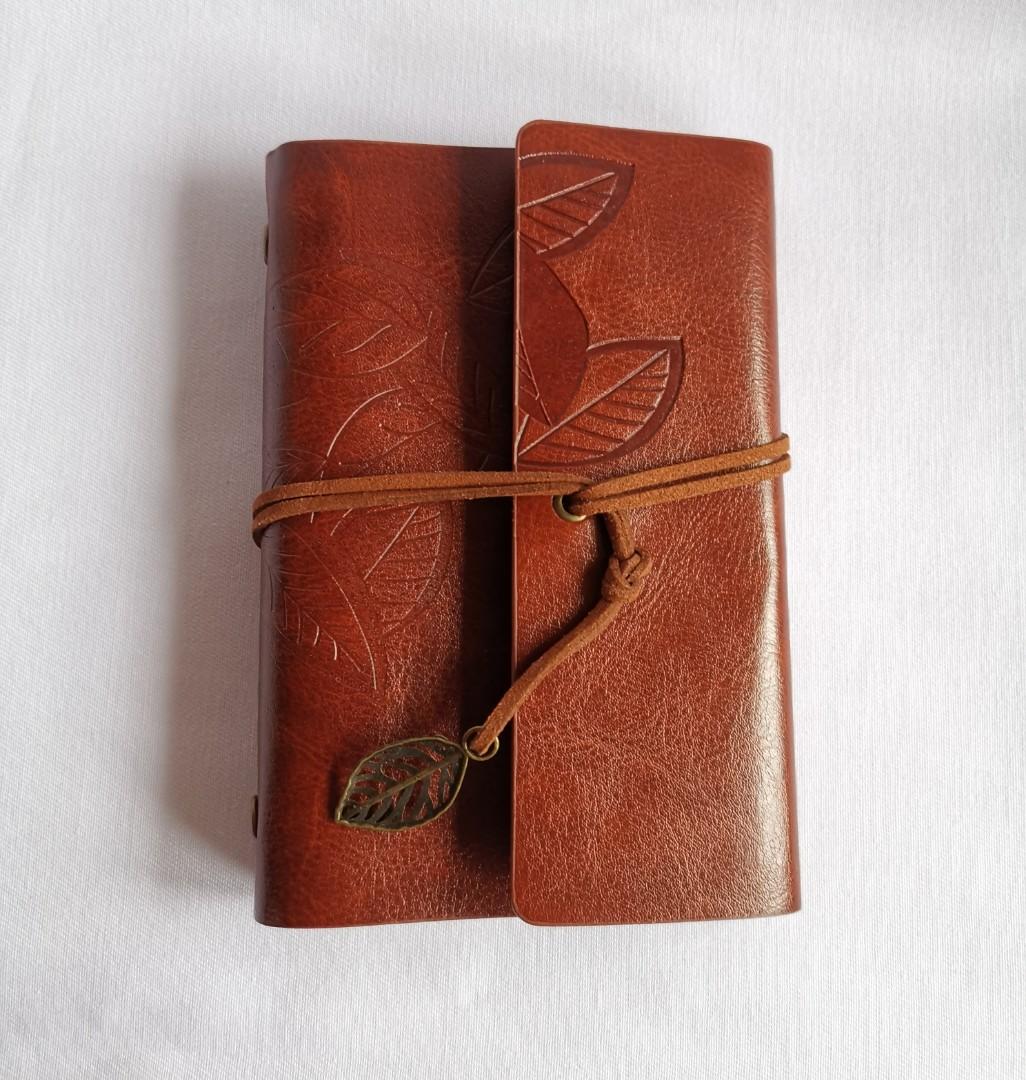 Vintage Leaf String Binder Notebook, Hobbies & Toys, Stationary & Craft
