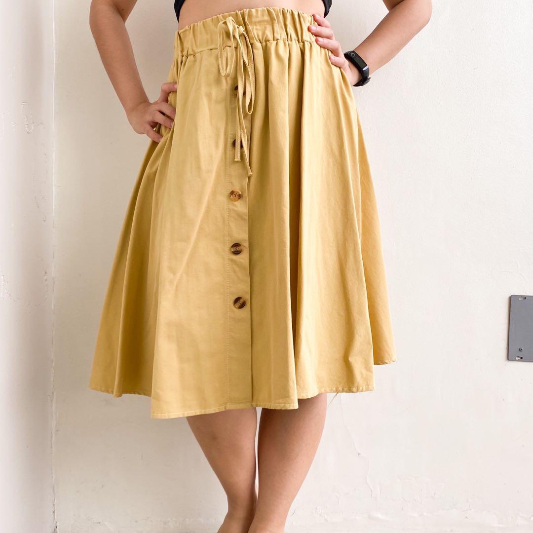 mustard skirt knee length