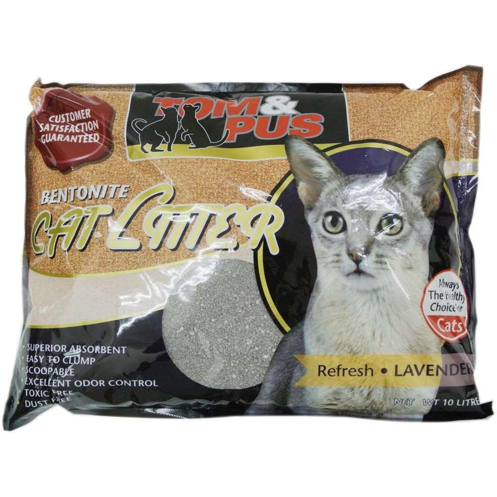  6 pkts Tom Pus Bentonite Clumping Clay  Cat  Litter 10L 