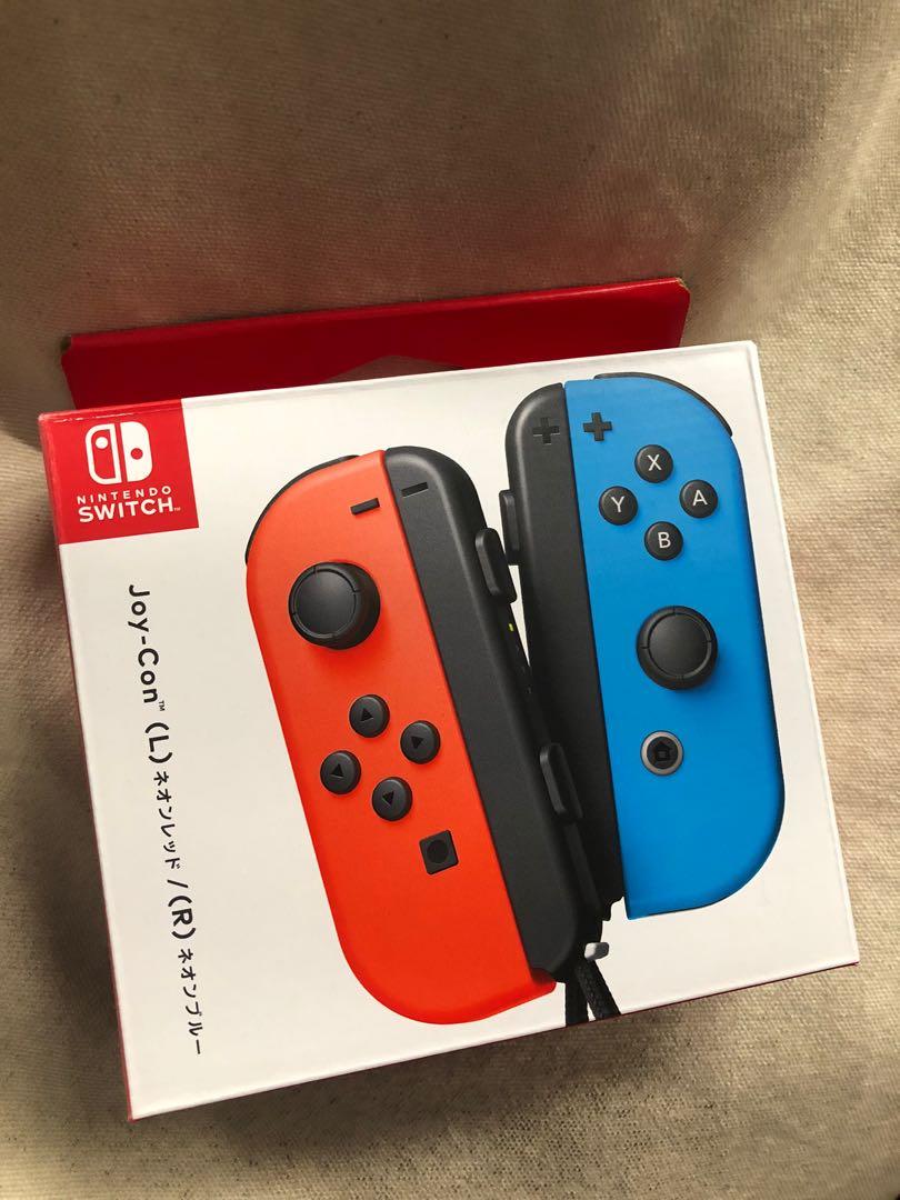 全新原封港行ns Switch Nintendo Joy Con Joy Con Joycon 遊戲機無線手掣手製電光紅色電光藍色red Blue 遊戲機 遊戲機裝飾配件 Carousell