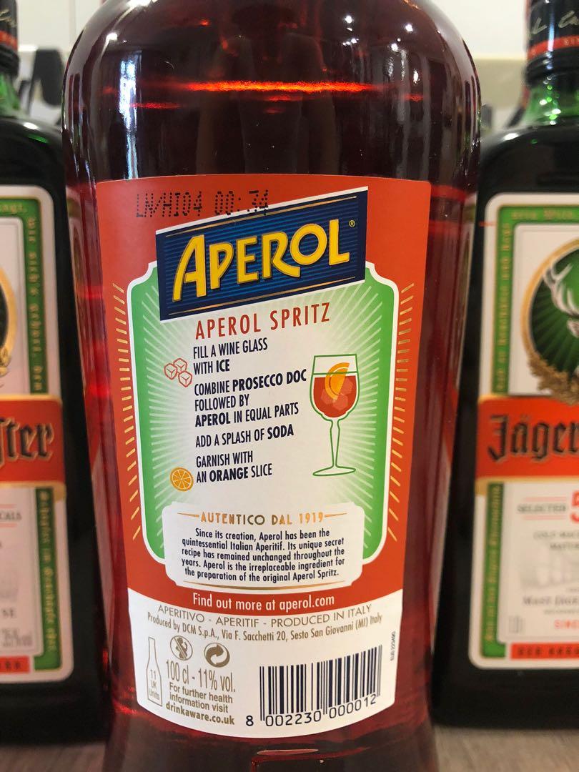 Liquors: Aperol Aperitivo 1000ml, Italian Spritz with 11% Alcohol