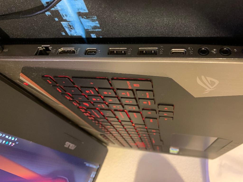 ASUS Gaming laptop (Category: Laptops & Notebooks) located in Navotas City. Submitted by asaenterprises (Listing ID 1020764986, Image 3). Description: ASUS ROG G752 17.3 inches screen Gaming laptop in very good condition. Didn't used for gaming. Still looks new. Boots really fast (less than 10 sec) 128gb m.2 PCIe nvme 1TB SATA drive (storage) Intel core i7 16GB of RAM NVIDIA GeForce GTX 1060 GDDR5 6GB *Complete with Box, Manual, etc. Free gaming 