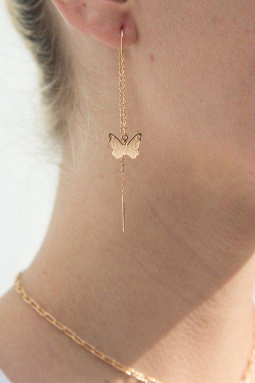 Butterfly Hanging Earrings - Gold – All Inspired Boutiques