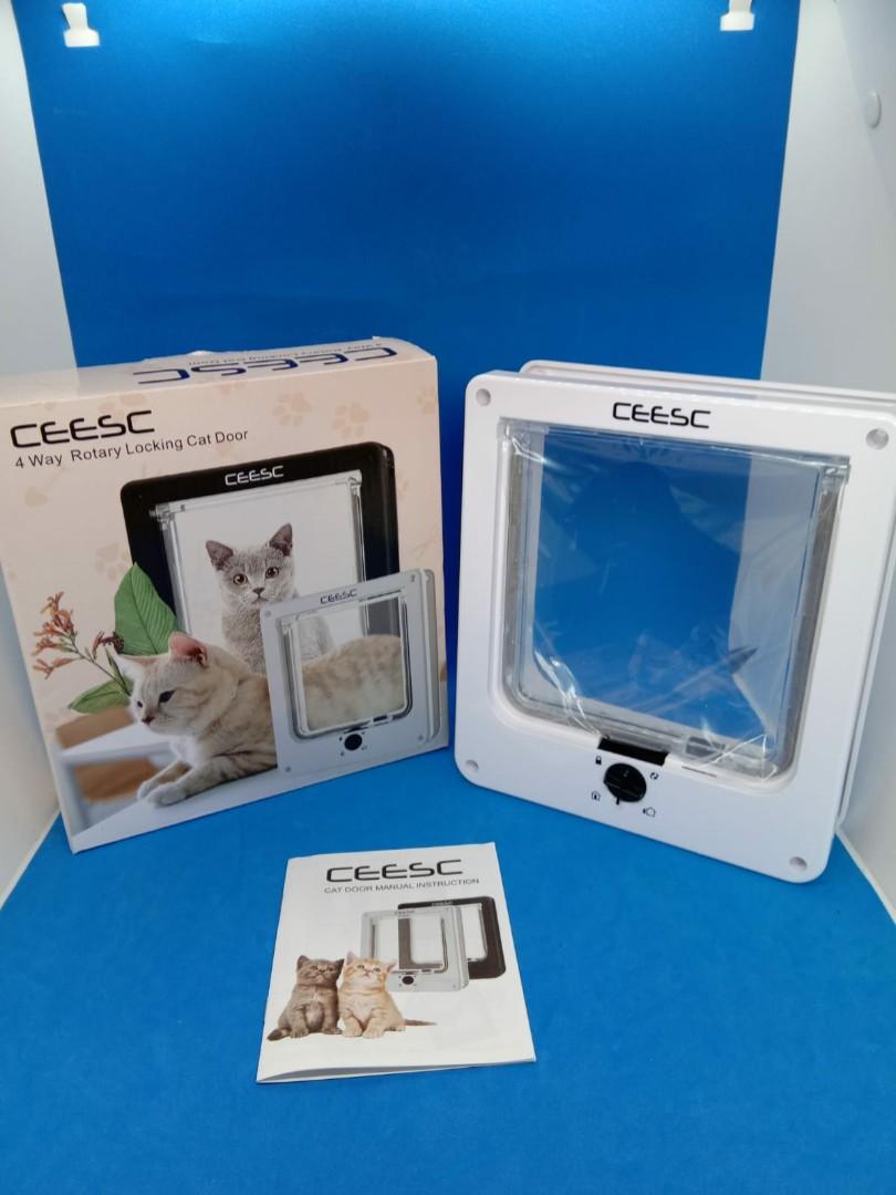 CEESC Cat Doors, Pet Door with Rotary 4 Way Lock for Cats