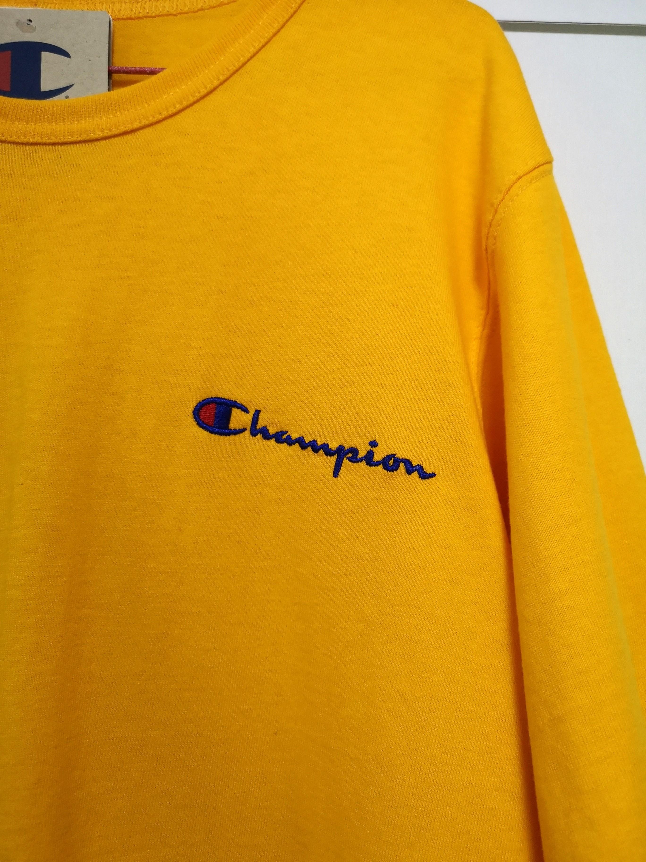 Champion Heritage Embroidered Script Yellow Tee T Shirt