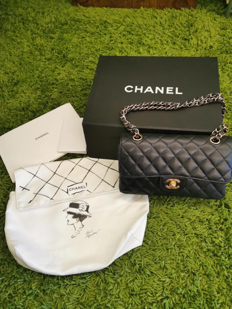 Chanel Small Buttons black grained calfskin ghw