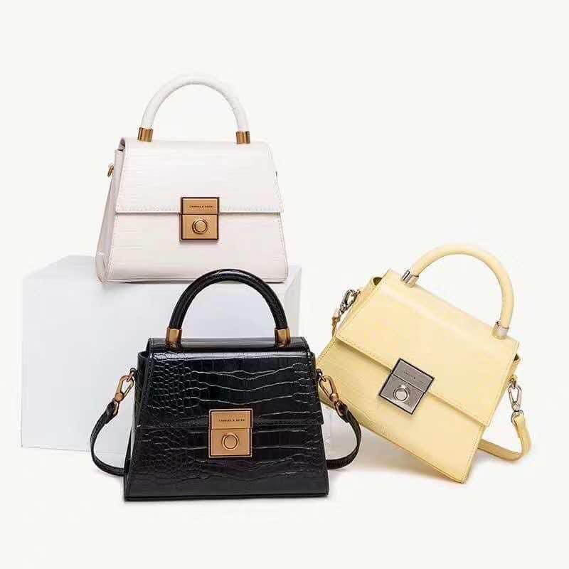 Charles and Keith Croc Effect Structured Bag