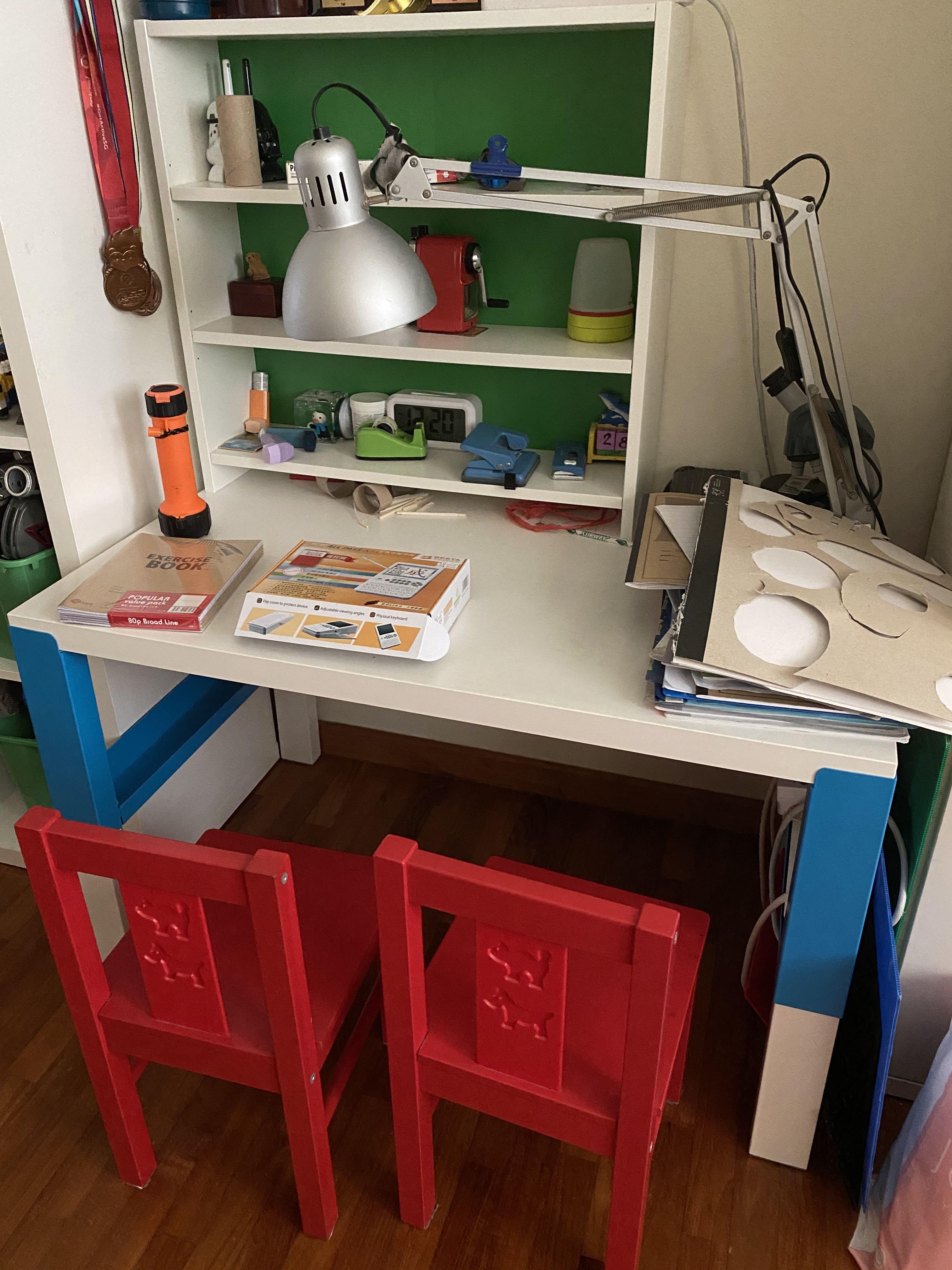 Children Desk Shelf Unit And Chairs Furniture Tables Chairs On Carousell