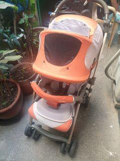 Combi Ultra Lightweight Reversible Stroller - Orange and Grey