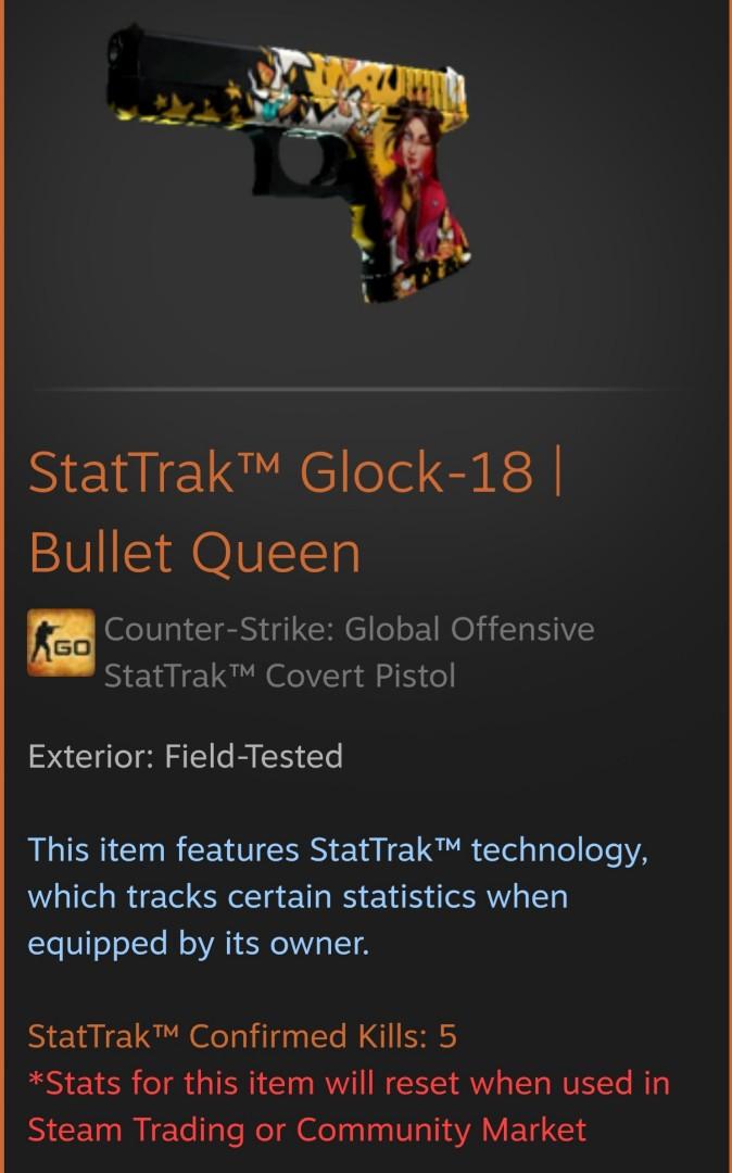 Csgo Skins - StatTrak TM Glock-18 Bullet Queen, Toys & Games, Video ...