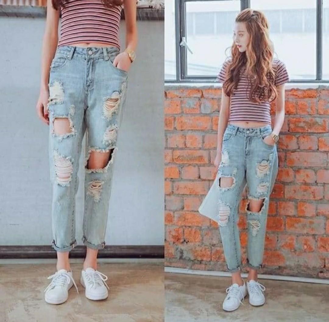 Рваные джинсы женские