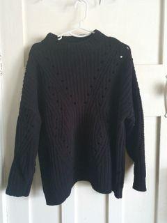 Dotti black oversized knit jumper