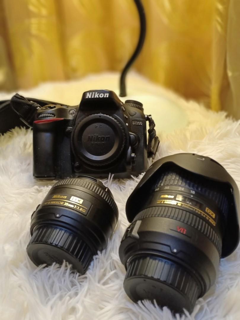 dslr camera nikon d7200 with 2 pcs free lenses