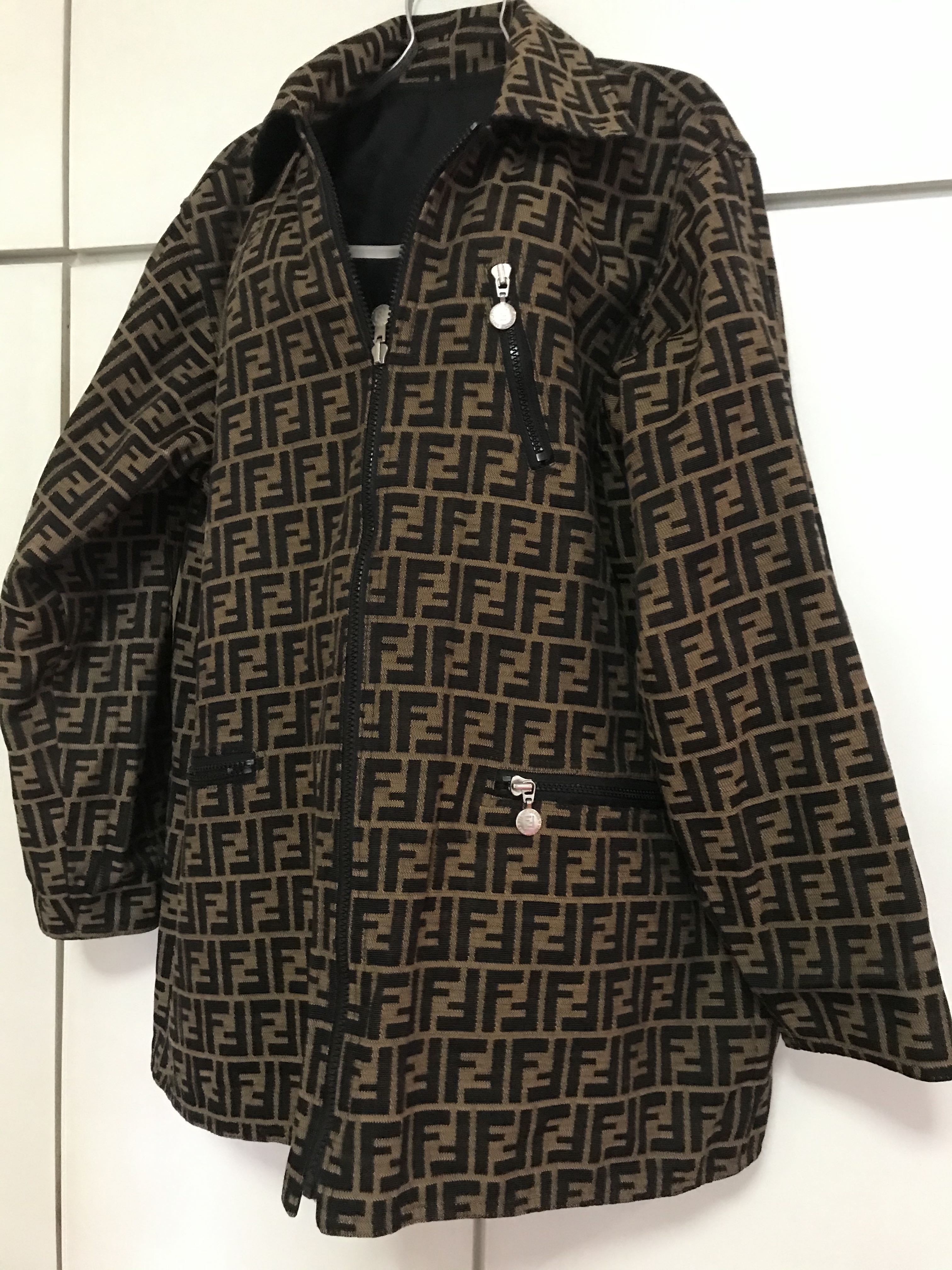 Fendi zucca vintage coat reversible 