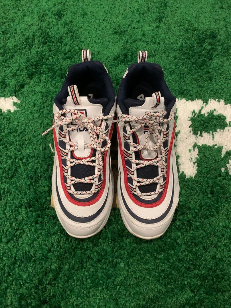 Fila Ray Trainers White Navy Red