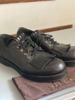Gucci Mens Derby Leather Shoes Welted Black