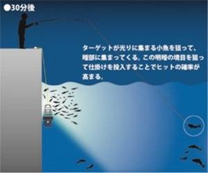 只用過一次日本Hapyson YF-501 乾電池式高亮度LED 水下集魚燈釣魚連4粒 
