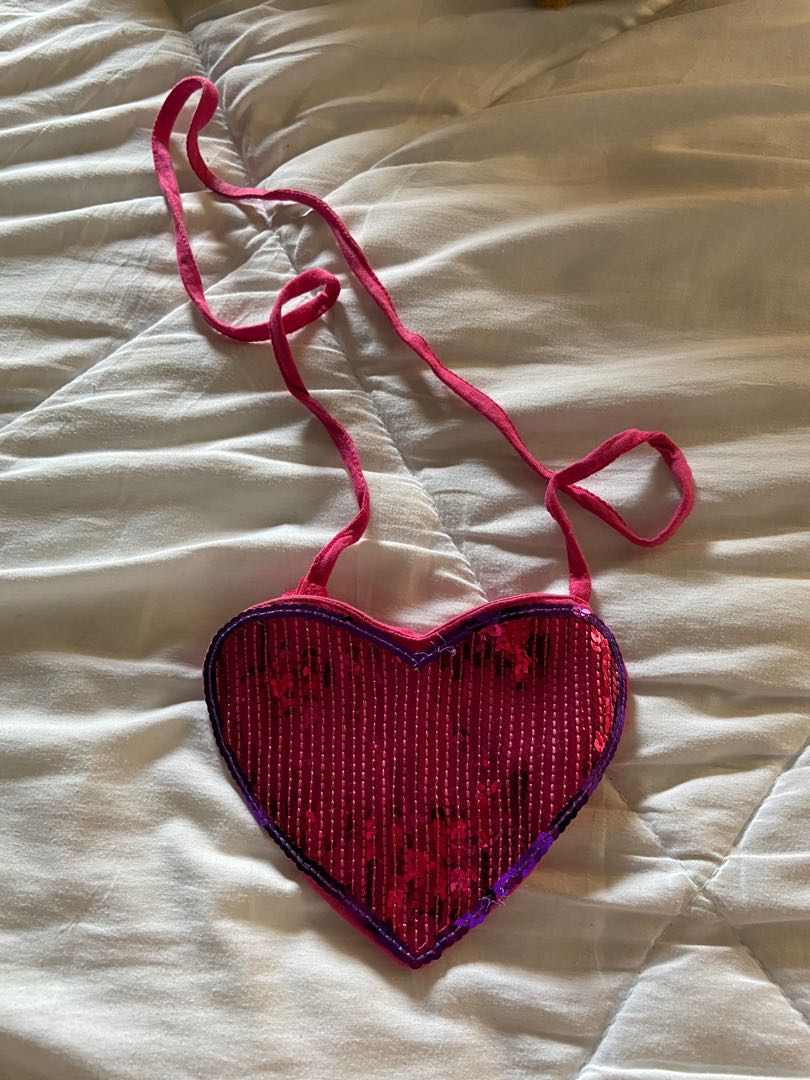 Shiny Heart Patch Sling Bag