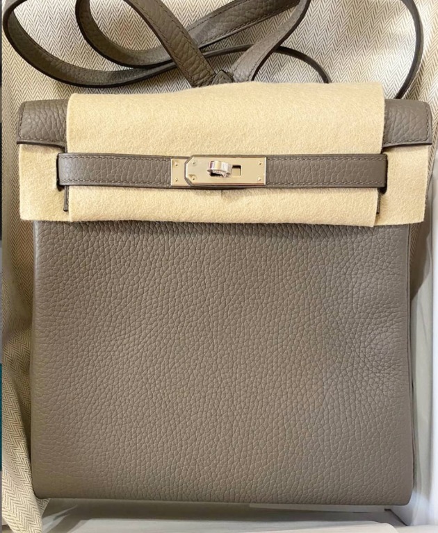 Hermes Etain Clemence Leather Kelly Ado II Backpack Hermes