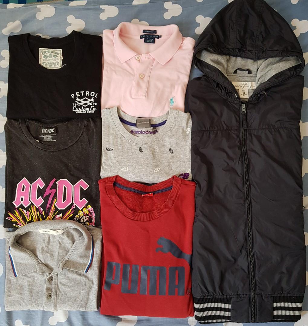 H M Polo Petrol Acdc Baleno Puma New Balance Men S Fashion Clothes Tops On Carousell