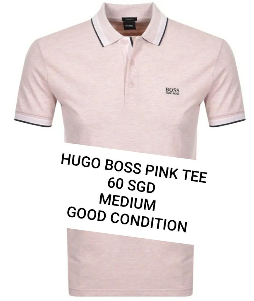 hugo boss pink polo shirt