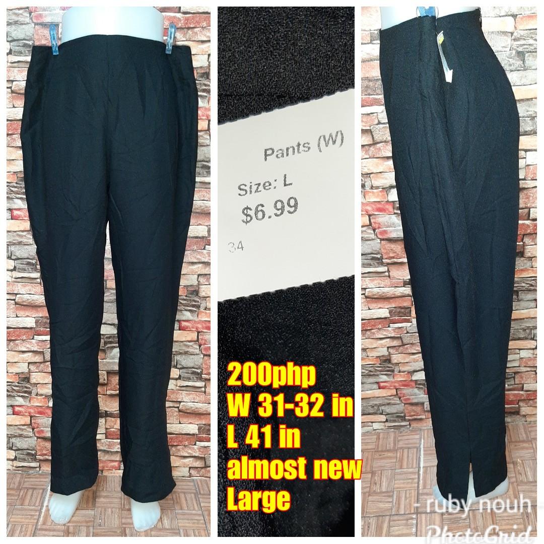 size 6 long black trousers