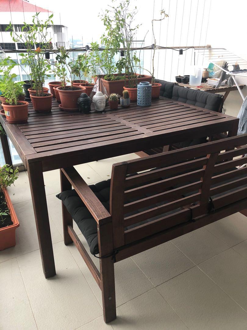 Ikea Outdoor Table Bench With Cushion Furniture Tables Chairs On Carousell