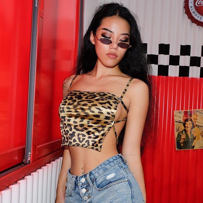 backless leopard print top