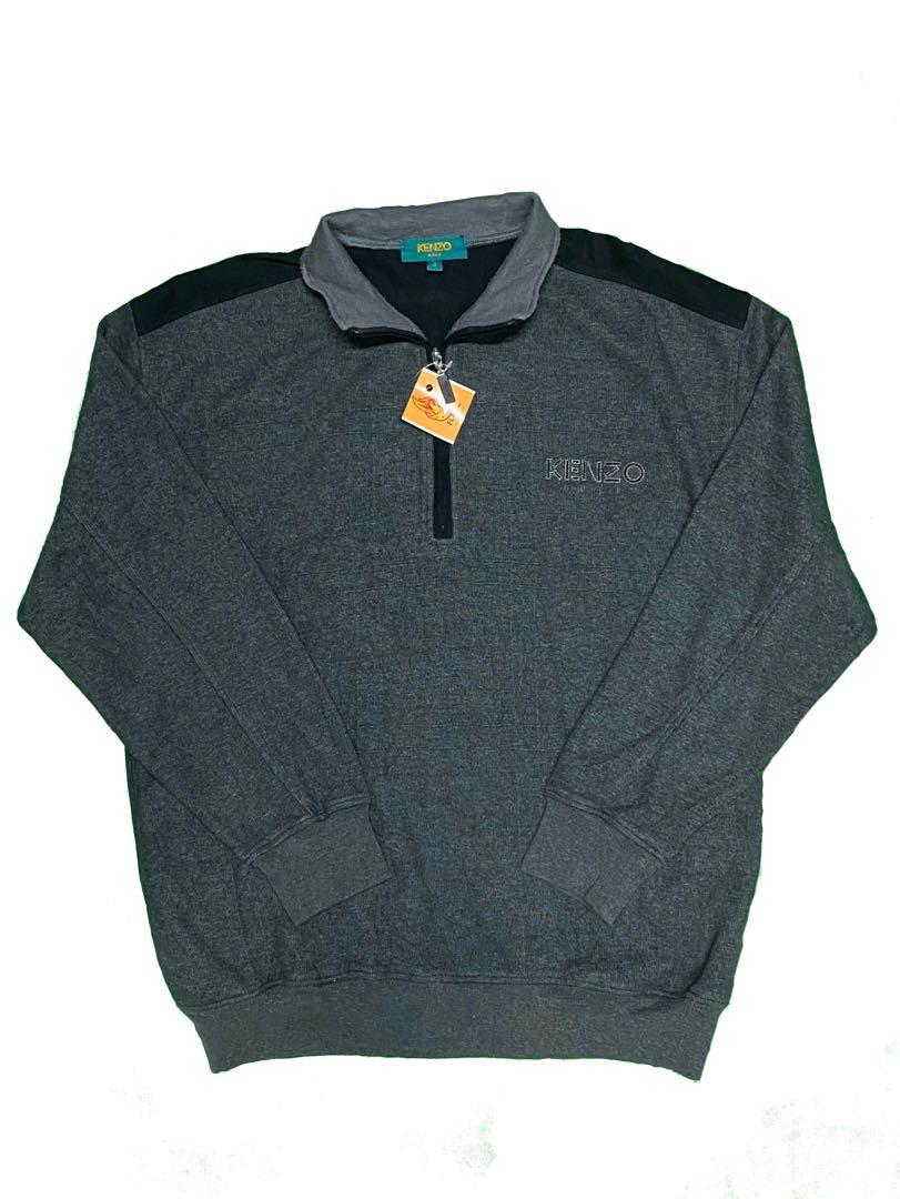 Vintage Kenzo HalfZip Sweatshirt Men s Fashion Tops Sets Tshirts Polo Shirts on Carousell