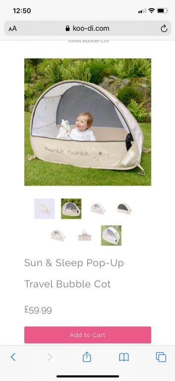 Koo di Sun and Sleep Pop up Travel Bubble Cot