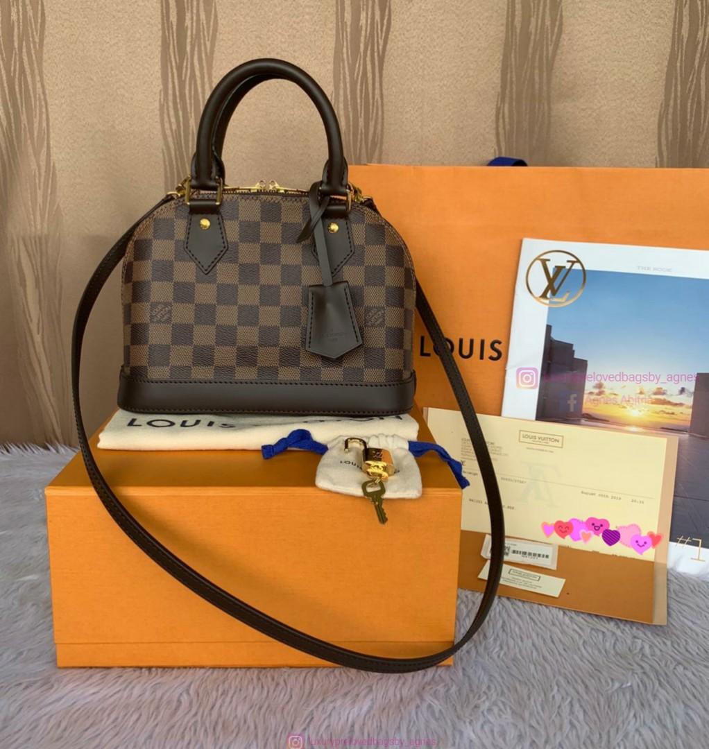 LV Alma BB damier ebene bag, Luxury, Bags & Wallets on Carousell