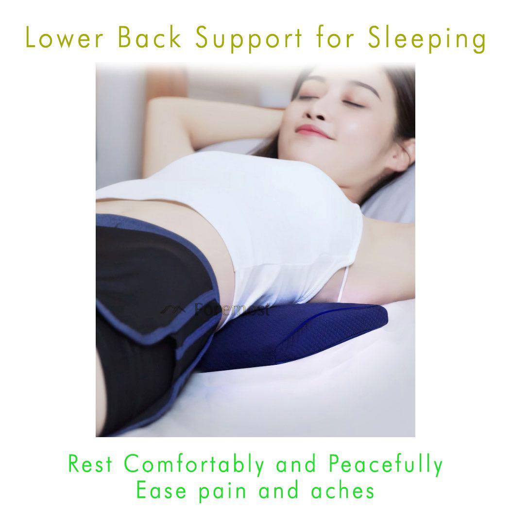 Lower Back Memory Foam Pillow Lumbar Support for Sleeping Pain Relief Spinal Alignment