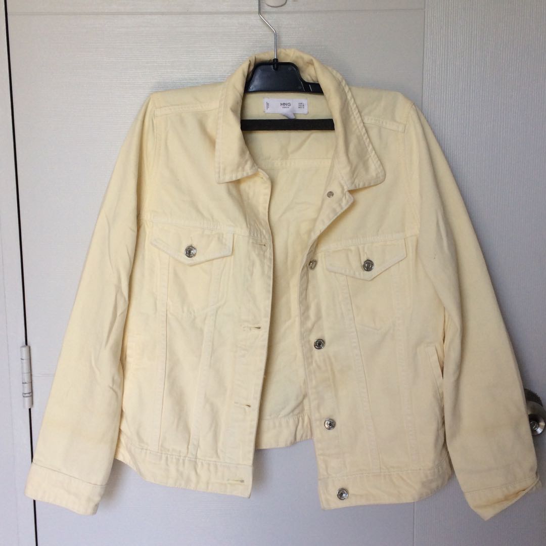Pastel yellow jean jacket clearance