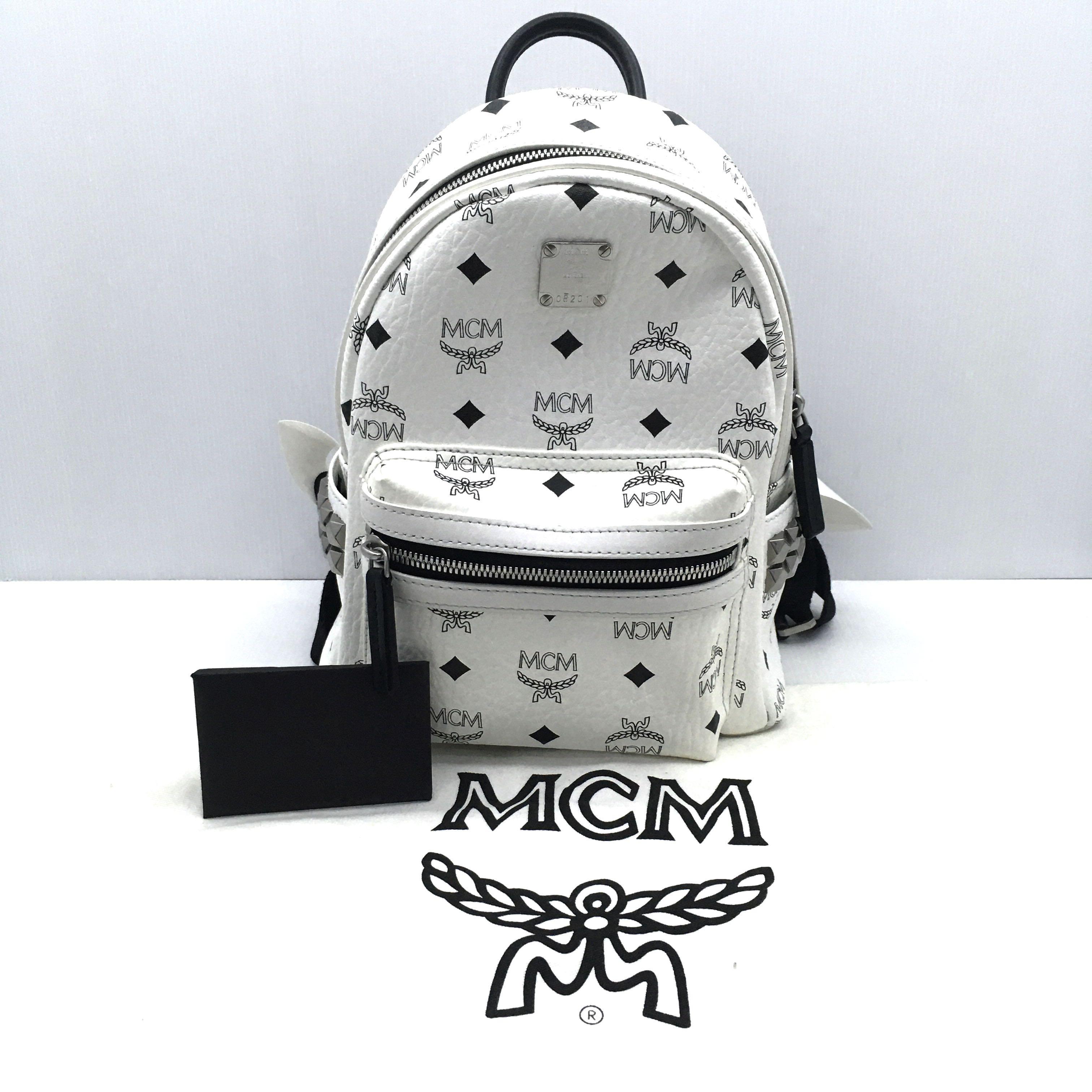 Mcm mini deals backpack white