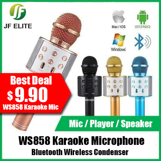 Microphone For Karaoke Model Ws858 Bluetooth Wireless Condenser Karaoke Microphone Player Mic Speaker With Warranty Electronics Others On Carousell